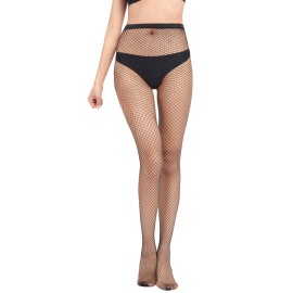 Колготки в середню сітку з поясом-гумкою