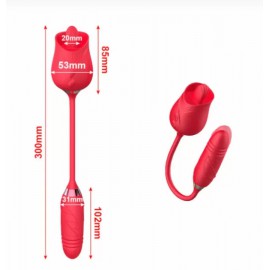 Двосторонній вібратор для вагіни і клітора 2 в 1 вібратор імітація язика фалоімітатор, вакуумний стимулятор