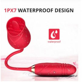 Двосторонній вібратор для вагіни і клітора 2 в 1 вібратор імітація язика фалоімітатор, вакуумний стимулятор