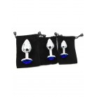 Металеві анальні пробки, 3 шт., з кольоровими кристалами (S, M, L) та лубрикант на водній основі
