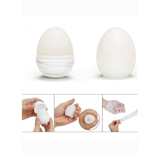 Набір мастурбаторів-яєць Tenga EGG 6 шт. + Лубрикант, чоловічий мастурбатор-яйце Tenga з рельєфом