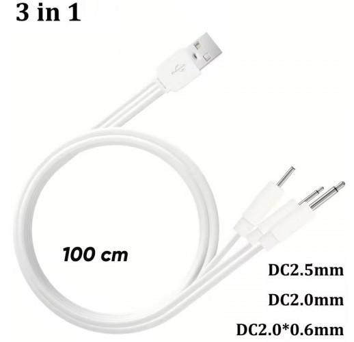 USB зарядний кабель 3 в 1; 2,5 мм, 2,0 мм для вібратора — універсальний зарядний пристрій
