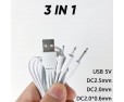 USB зарядний кабель 3 в 1; 2,5 мм, 2,0 мм для вібратора — універсальний зарядний пристрій