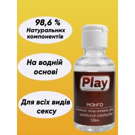 Їстівний лубрикант Play для орального та вагінального сексу, змазка для мінета та кунілінгусу на водній основі