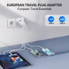Мережевий зарядний пристрій з 4 портами USB (2xUSB + 2xType-C) 10 Вт, 2 А, білий зарядний блок