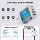 Мережевий зарядний пристрій з 4 портами USB (2xUSB + 2xType-C) 10 Вт, 2 А, білий зарядний блок