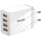 Мережевий зарядний пристрій TIENSUN з 4 USB-портами, розумний зарядний пристрій 5 В, 2 А для iPhone, Samsung, iPad